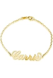 Name Bracelet , 925 Sterling Silver Plated in 18k Gold Initial Bracelet, Name Pendant