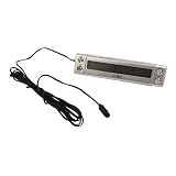 Indoor Outdoor Digital Vehicle Thermometer with Clock/ Calendar Silver