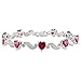 Sterling Silver Created Ruby and Diamond Bracelet