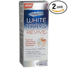 Aquafresh White Trays, Revive, 2 Upper And 2 Lower Pre-filled Flexible Trays For Touch-up Whitening In Between Full Treatment (Pack of 2)