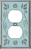Leaf Aqua Single Color Outlet Switch Plate