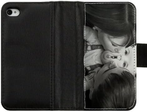 Generic Unique Otterbox-- Design Mother Kisses Baby Custom Diary Leather Case Cover for iPhone4 iPhone4S,With Credit Cards