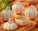 Pumpkin Covered Soup Bowls Set of 4