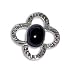Ladies Sterling Silver 925 & Black Quartz Flower Necklace Pendant - Jewellery