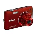 Nikon Coolpix S4150 Digitalkamera (14 Megapixel, 5-fach opt. Zoom, 7,5 cm (3 Zoll) Display, HD-Video, bildstabilisiert) rot