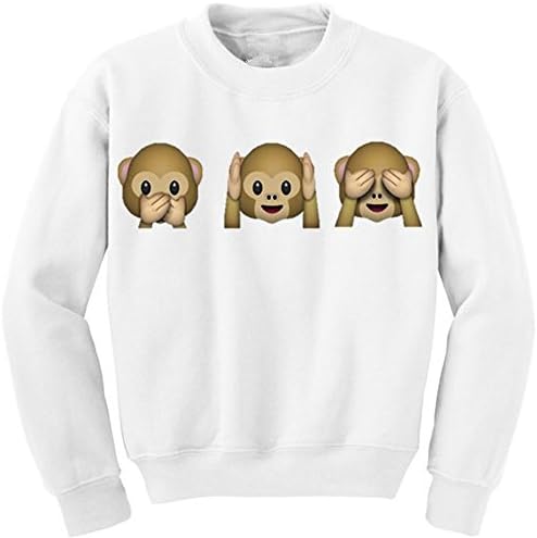 LAISIYI Autumn Fleece Cute Print Casual Sweater Pullover (Large, Monkey)
