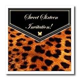 Leopard Sweet Sixteen Invitation - 8x8 Iron On Heat Transfer For White Material