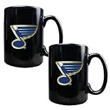 St. Louis Blues 2pc Black Ceramic Mug Set - Primary Logo NHL Hockey