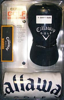 CALLAWAY GOLF 4 PC COMBO PACK HAT SHIRT BALLS Wrist Band