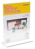 Deflecto 69201 Classic Image Stand-Up Double-Sided Plastic Sign Holder, 8-1/2W x 11H, Clear, Carton of 12