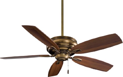 Minka Aire F614 FLB 54 5 Blade in Florentine Brass Finish w Dark Walnut Blades Timeless