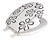 Siege Abattant WC Mousse H D Fond Blanc Fleurs Marrons