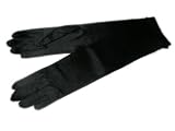 Adult 18 Long Black Over the Elbow Length Lycra Satin Gloves