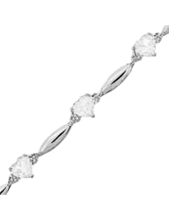 White Topaz Heart and Diamond Bracelet