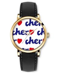 SPRAWL Aanalog Fashion Series Gold Ladies Watches of Genuine Black Leather Strap,Unique Wrist Watch for Women Girls Designed with Cher