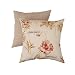 Pillow Perfect Decorative Floral Square Toss Pillow, Linen/Red