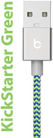 BelayCords Micro Connector with Reversible USB for Android, Windows, Blackberry - 2 Meters (Kickstarter Green)