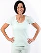 Veria Loungewear Short Puff Sleeve Top - Soft Blue, Organic Cotton