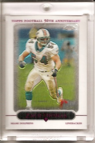 2005 Topps Chrome Zach Thomas Miami Dolphins Football Card #40 - Mint Condition - Shipped in Protective Acrylic Display Case !!