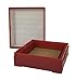Premiere Brand 25 Capacity Microscope Slide Storage Box - Crimson - ABS Plastic Cork Lined - Self Locking – Stackable