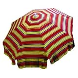 6ft Deluxe Cabana Striped Patio / Beach Umbrella with Tilt & Vent