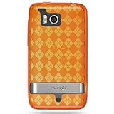 Flexi Gel SKin TPU Glove with ORANGE CHECKERED Design Soft Cover Case for H ....