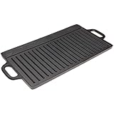 Old Mountain Pre Seasoned 10119 Two Burner Reversible Grill / Griddle, 20 Inch