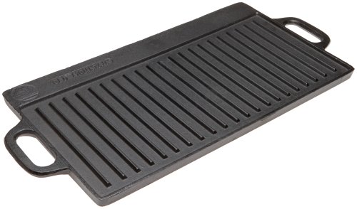 Old Mountain Pre Seasoned 10119 Two Burner Reversible Grill / Griddle, 20 Inch