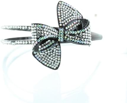 Bling Bling! Ribbon - Bow Headband with Irodescent & Clear Rhinestones - Crystals. Perfect for Women, Teens & Girls, Bling Bling Hair Accessory