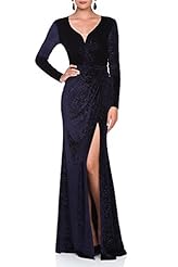 Slit Winter Polyester/Spandex Evening Dress 