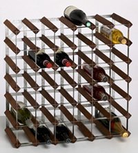 Fully Assembled 42 Bottle Wine Rack - Dark Stained Oak