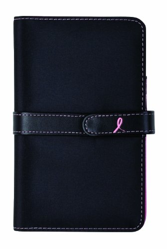 Day-Timer Pink Ribbon Planner Starter Set, Pocket Size, 4.625 x 7.25 Inches, Black Microfiber (D89245)