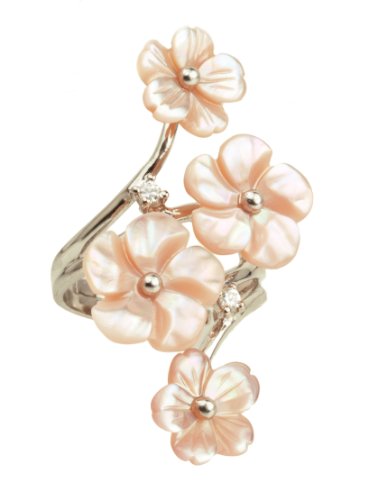 Pink Mother of Pearl 4 Flower Ring