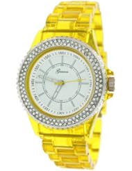Geneva Elite Womenss Designer Watch with Baguette Stones Bezel Model 937-9Y