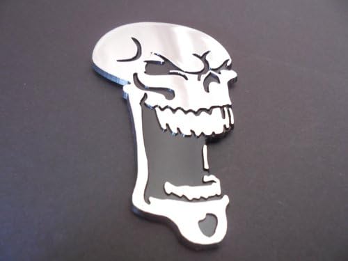 Zombie Skull Right Facing Auto Emblem Car Decal