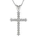 10KW Cross Pendant with 1/4ct TDW - White