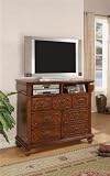 TV Dresser Stand Antique Spanish Design in Dark Oak Finish