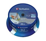 Produkt-Bild: Verbatim BD-R SL LTH Blu-ray Rohlinge (6x Speed, 25GB, 25er Spindel) Wide Inkjet Printable