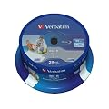 Verbatim BD-R SL LTH Blu-ray Rohlinge (6x Speed, 25GB, 25er Spindel) Wide Inkjet Printable