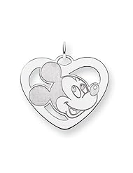 Disneys Mickey Mouse Heart Charm in Sterling Silver