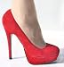 High Heels Pumps mit Plateau im Italy - Design, 14 cm, rot, Gr. 37
