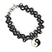 Aokdis Tattoo Yin Yang Choker Necklace Stretch Double Layer Black Retro Henna Vintage