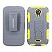 Cellularvilla Kickstand Case For BLU Studio 5.0 D530 Yellow Grey 3pc 3rd Gen Hard Soft Hybrid Kickstand Case with Holster Belt Clip Case Cover