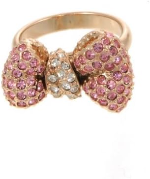 Women's Rose Gold Pave Crystal Bow Ring