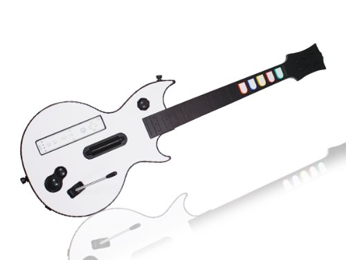 Wireless Guitar for Wii Guitar Hero and Rock Band Games (exclude Rock Band 1) Color White, Compatible with All Guitar Hero games and Rock Band 2
