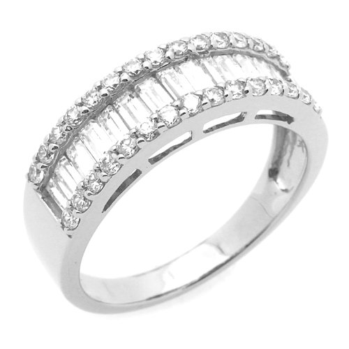 14K Engagement Ring 1.5ctw CZ Cubic Zirconia Women's Wedding Band White Gold Ring