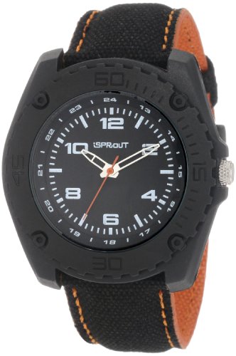 Sprout Men's ST3004BKBKOB Eco-Friendly Black Organic Cotton Strap Watch