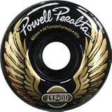 Powell Wings At 60mm 80a Black W/Gold Skateboard Wheels (Set Of 4)