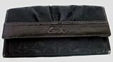 Coach Soho Black White Signature Pleated Slim Envelope Wallet 42818