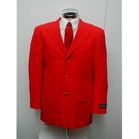 New Mens Red Three Button Single Breasted Dinner Blazer Suit Jacket Sizes 38-52